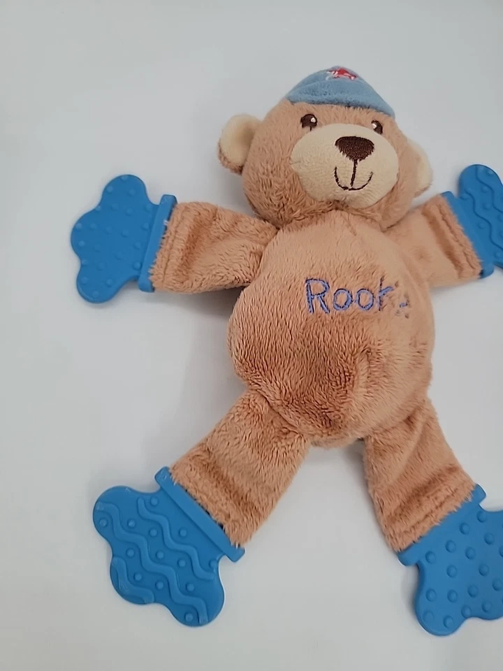 BRIGHT STARTS mordedor de ursinho de pelúcia novato beisebol boné All Star brinquedo chocalho de pelúcia  - Imagem 4 de 4