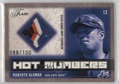 2003 Flair Hot Numbers Patch 88/100 Roberto Alomar #HN-RA Patch HOF n8a
