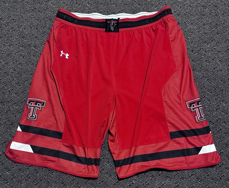2017–18 Under Armour TEXAS TECH Basketball Team Issued GAME Worn Shorts