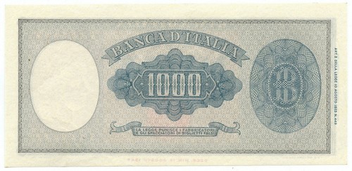 1000 LIRE ITALIA ORNATA DI PERLE MEDUSA 10.02.1948 SUP - Bild 2 von 6