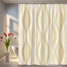 Elegant Wavy Design Shower Curtain for Modern Bathrooms