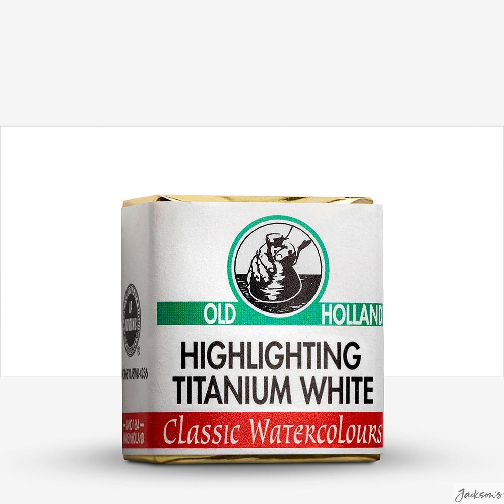 Old Holland Classic Watercolour Paint Half Pan Titanium White For Highlights