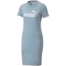 PUMA Women's Essentials Slim Crew Neck LIght Blue Dress Shirt, NWOT