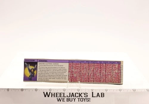 Shrapnel Tech Spec 1985 Vintage Hasbro G1 Transformers Action Figure