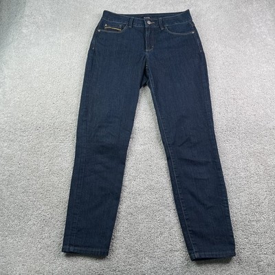 NYDJ Jeans Womens 6 Blue Alina Ankle Slim Lift Tuck Stretch Dark Wash Denim