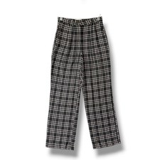 Urban outfitters check trousers size M wide leg grey checked straight