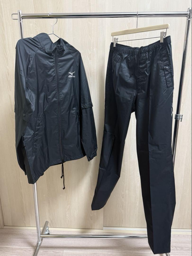 Mizuno Golf Rainwear Set Black Size XL Waterproof and Breathable