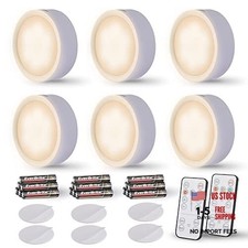 Puck Lights with Remote, Wireless LED Battery Operated, Under Cabinet White