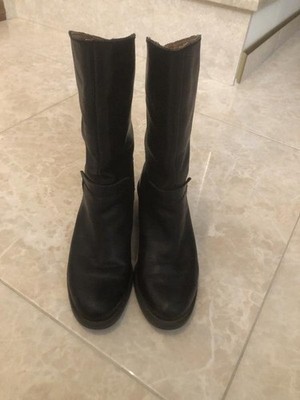 women calvin klein boots black leather 38