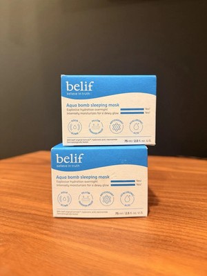 2x belif Aqua Bomb Sleeping Mask Size: 2.53 oz/ 75 mL Overnight Hydration JELLY