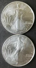 Two 2024 $1 American Silver Eagle Dollars with Star Privies