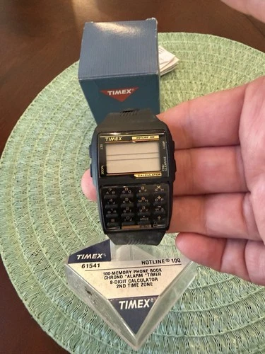 Timex Hotline 100. Vintage Rare. 1994 In Box with Warranty. Data Bank Calculator