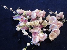 Vtg Millinery Flower Collection 1/2-1 1/2" Pink Violet w/Velvet Leaves H5397
