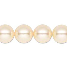 6 Light Gold Swarovski Crystal 5810 Round Pearl Beads 12MM