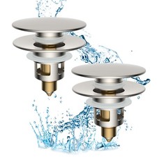 2 Pack Bathroom Sink Stopper Pop up Sink Strainer Anti Clogging Drain Filter US