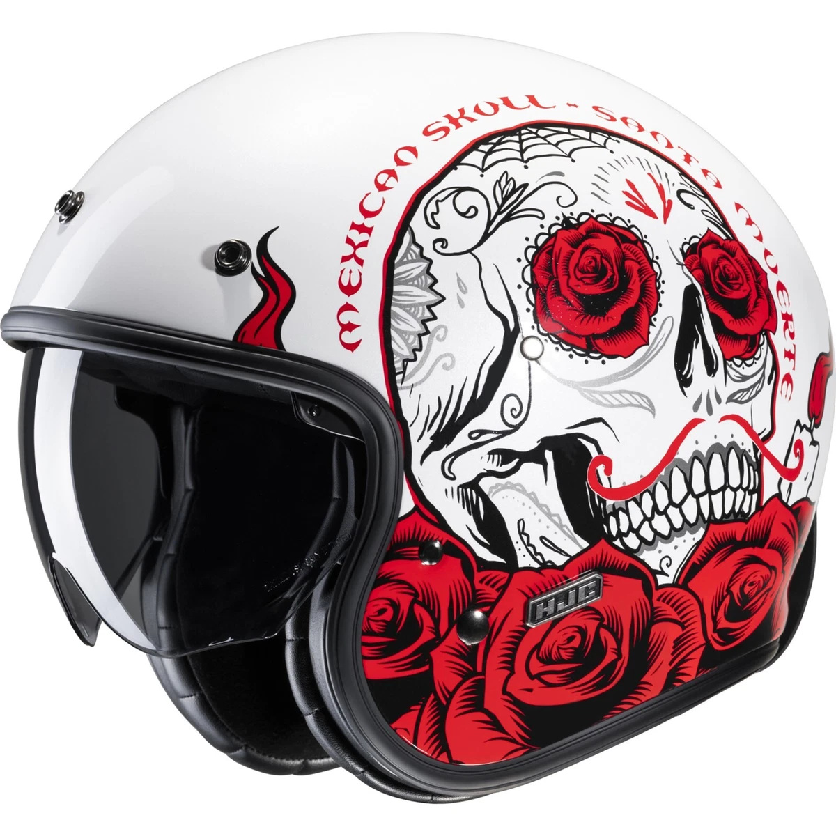 Casco Moto Jet Retrò Con Parasole - Mezzo Viso, Certificato DOT, ABS, Taglie M-L-XL, Per Uomo E Donna, Biker Cruiser - 3