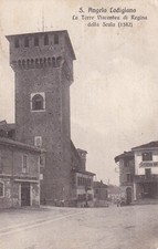 CARTOLINA DI LODI ,S. ANGELO LODIGIANO - LA TORRE VISCONTEA  viaggiata 1922