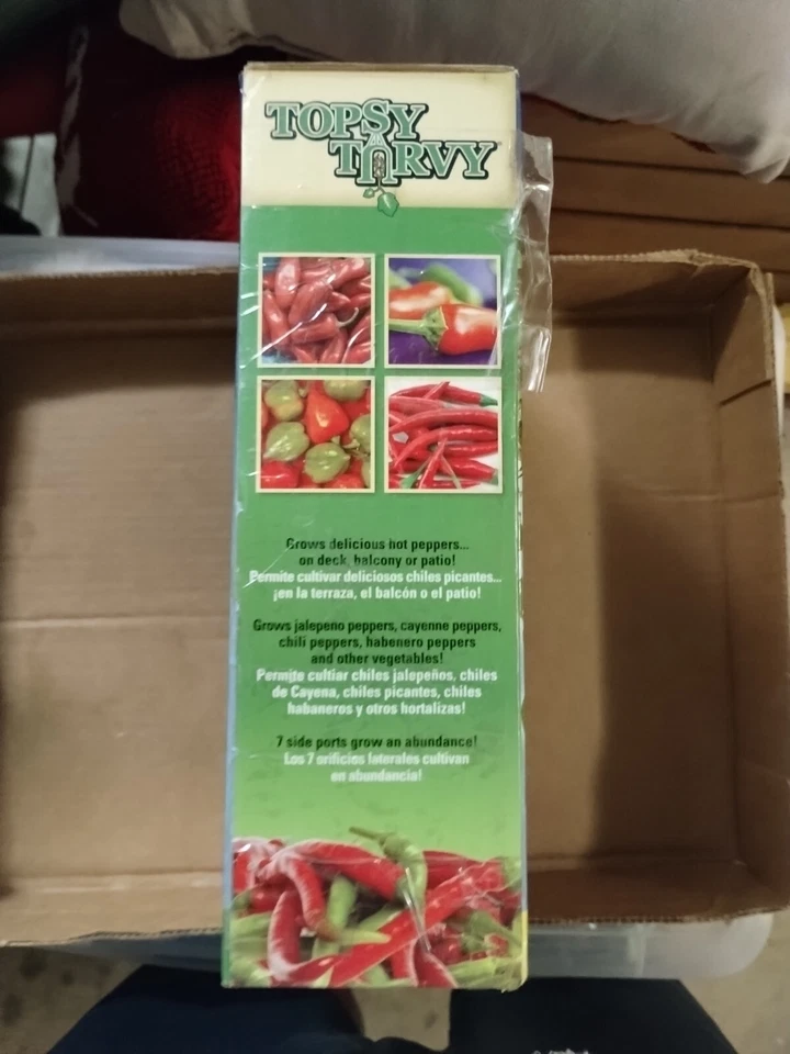 Macetas originales Topsy Turvy al revés de pimienta caliente como se ve en TV caja abierta Foto 4 de 4