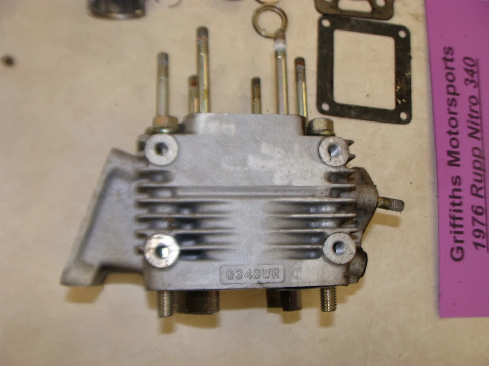 1976 RUPP NITRO 340 cylinder piston ring low miles NICE jug barrel G34BWR XENOAH - Image 2 of 4