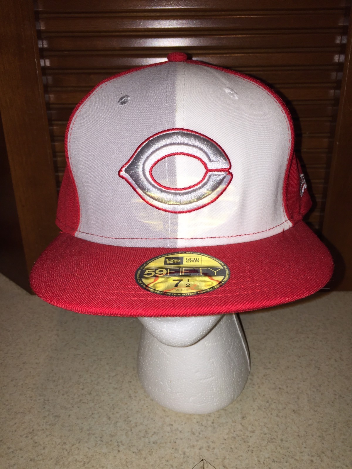 New Era 59Fifty Cincinnati Reds Cap Hat Red White Gray 7 1/2 Fitted ...