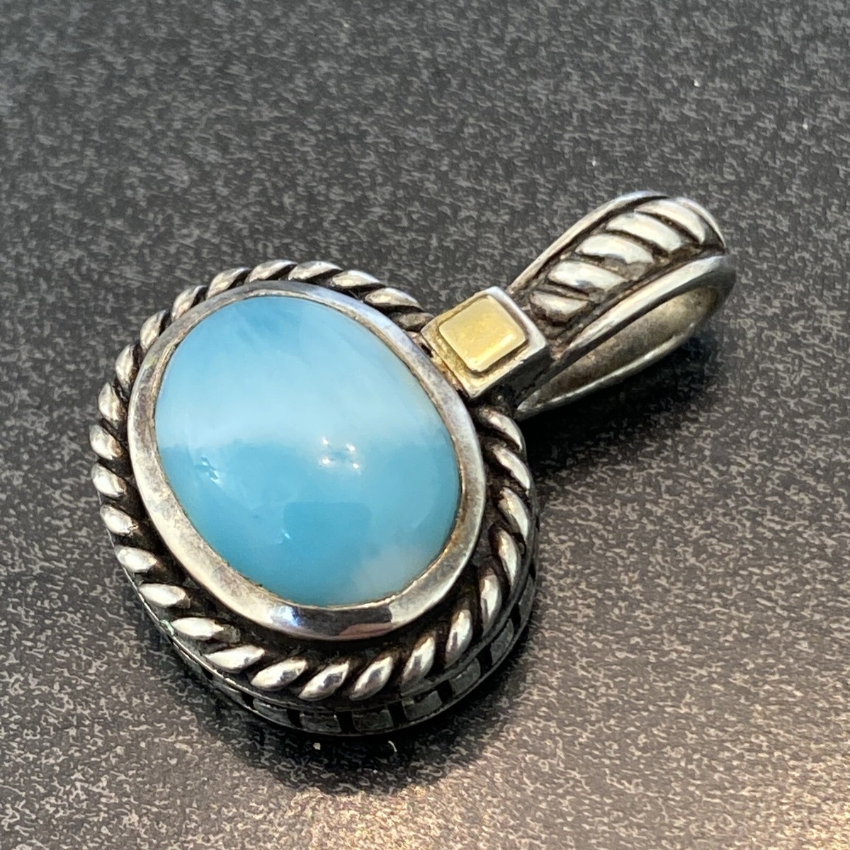 Marahlago Larimar Sterling Silver 18k Gold Justica Collection