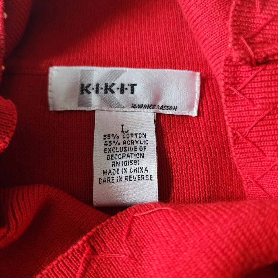 VINTAGE Embroidered Christmas Sweater KIKIT by Maurice Sasson Women's Size Large - Image 4 of 4