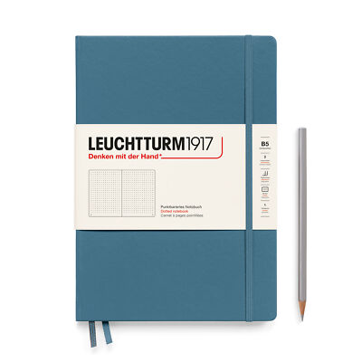 Leuchtturm 1917 Composition Hardcover Dot Grid Notebook in Stone Blue - B5 - NEW