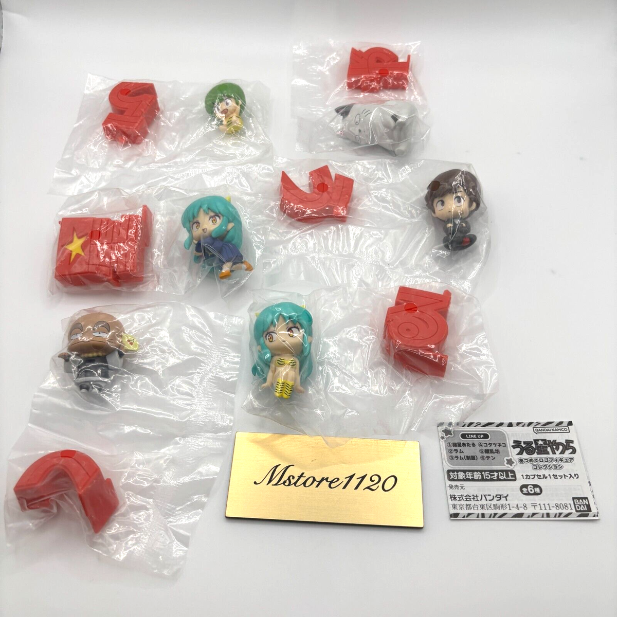 Uri キャラクターグッズセット BANDAI Urusei Yatsura Logo Figure Collection Complete 6 Types set