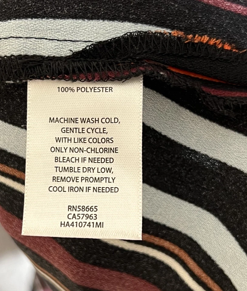 Halogen Tank Top Women Size Small Blue Black Striped V-Neck Spaghetti Straps - Image 4 of 4