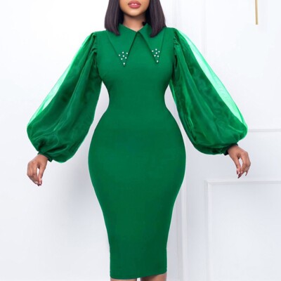 slim fit dress slacks WOMEN'S OFF SHOULDER PUFF SLEEVES BODYCON MINI DRESS   Wholesalefashiontrends.com