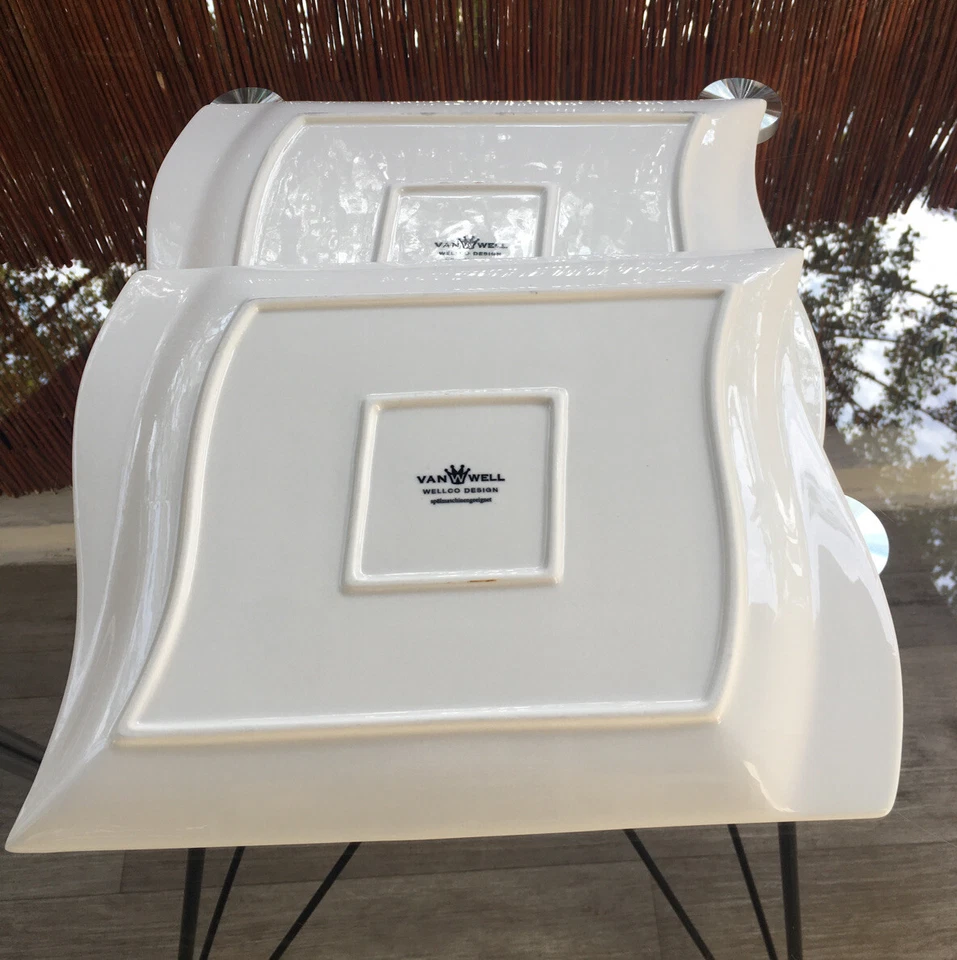 vanWell Marken  Tafel  Speiseteller»Harmony« Porzellan,Groß 29cm.Lx24cm.B ,Weiß, - Bild 3 von 4