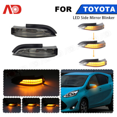 2x LED Side Mirror Lamp Turn Signal Light For Toyota Camry Avalon Venza Prius C
