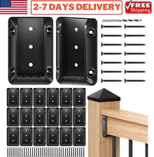 Deck Railing Bracket Connectors 2X4 Wooden Post Stair Fence Rail Handrail Screws