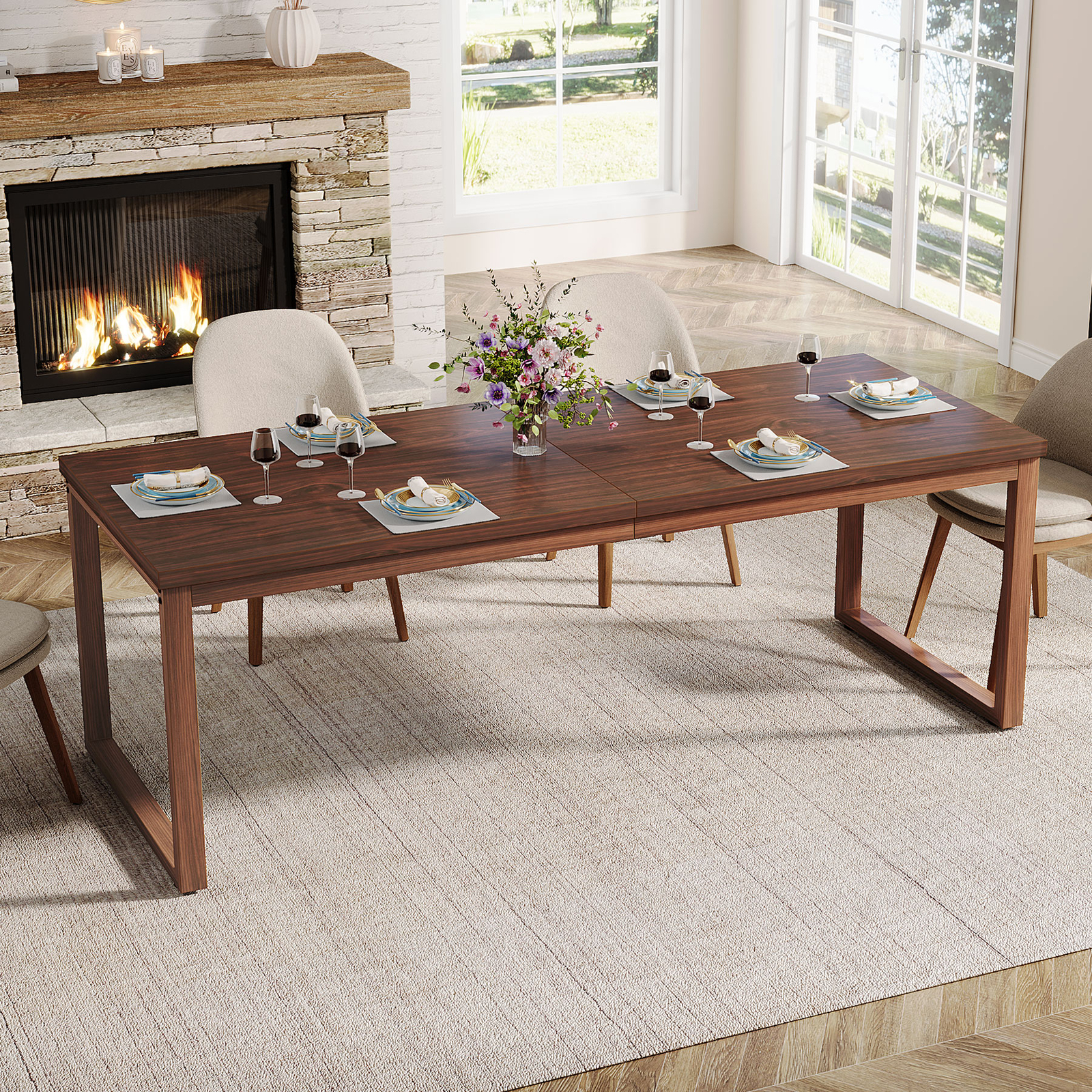 Tribesigns 79" Long Rectangular Dining Table for 6, Large Dinner Kitchen Table