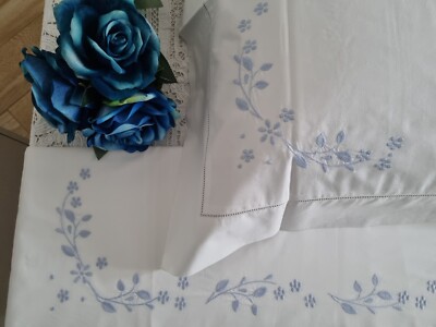 pure cotton percalle embroidered sheet of the highest quality 