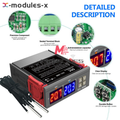 STC-3008 12V/24V 110V-220V Digital Temperature Controller Thermostat+NTC Sensor