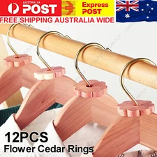 12pc Moth Cedar Wood Snow Rings Repellent Killer Hanger Anti Mildew Drawers DF