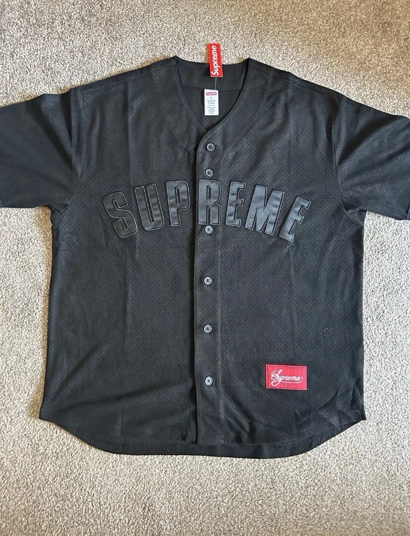 Maillot de baseball Supreme Ultrasuede Mesh noir taille S neuf