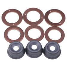 Injector Seal Kit 19077-53650 W/Heat Shield For Kubota Engine V2203 D1105 3 Cyl.