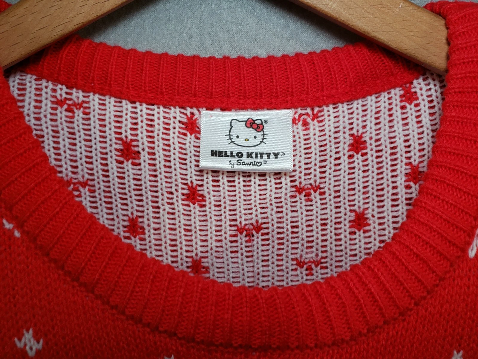 Hello Kitty Ugly Christmas Sweater Women Size Large Red White Very Cute