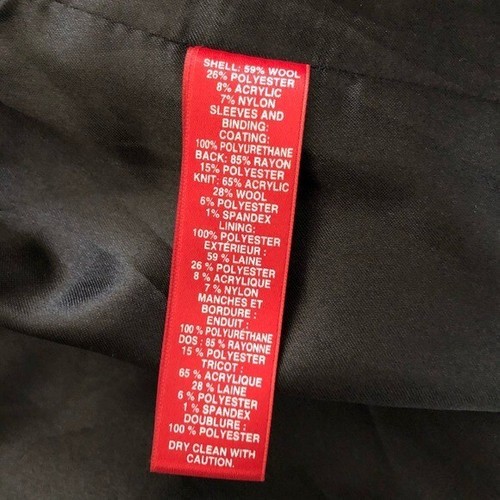 RED Saks Fifth Avenue Black PeaCoat Sz- S - Picture 14 of 14