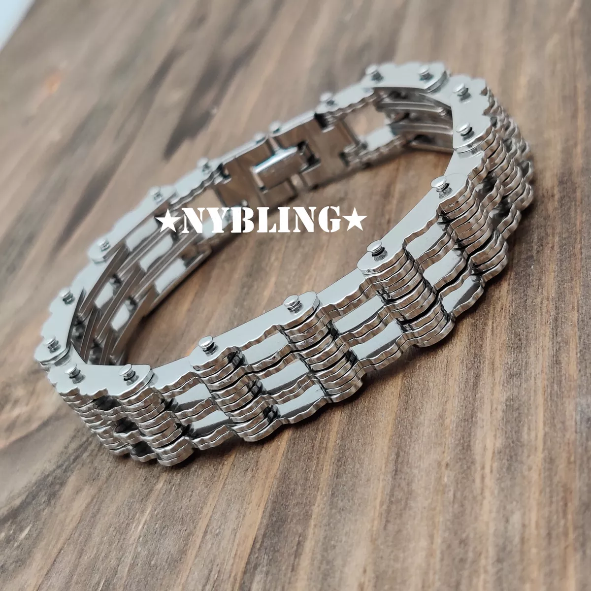 Sterling Silver Bike Chain Bracelet