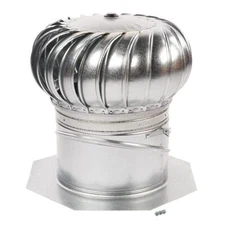 12 in. Mill Galvanized Steel Internally Braced Dual-Bearing Wind Ventilation