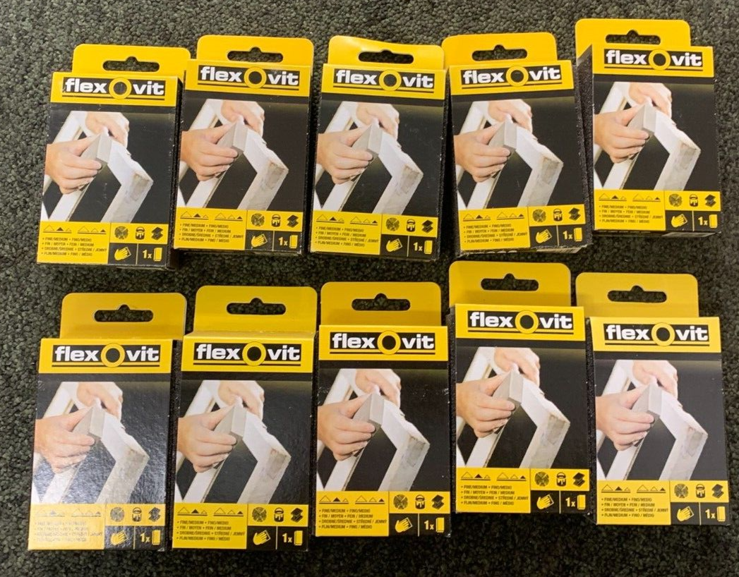 JOB LOT SANDING BLOCK SPONGE MULTI PURPOSE FINE/MEDIUM WET/DRY 10PCS
