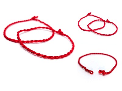 2 x handgefertigte Kabbala 7 Knoten rote Schnur verstellbares Armband GLÜCKSSCHUTZ UK
