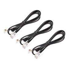 Phone Cord 1.64FT Telephone Cable Phone Line Cord RJ11 6P4C Plugs Black 3pcs