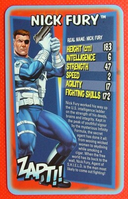 1 x Infokarte Marvel Ultimate Heroes Nick Fury - SCHILD # T81
