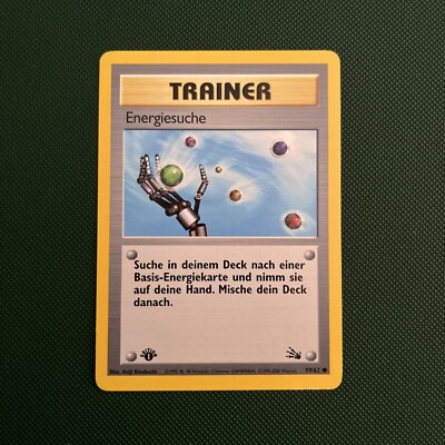 Pokémon Energiesuche 59/62 DE 1. Edition Common Fossil 1999 Nearmint Vintage