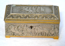 SPLENDIDO COFANETTO PORTAGIOIE FORSE IN ARGENTO/BRONZO ORMOLU ARGENTATO DEL 1800