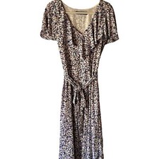 RALPH LAUREN Black Label Floral v-neck Midi Dress Blue/Multi Size 8